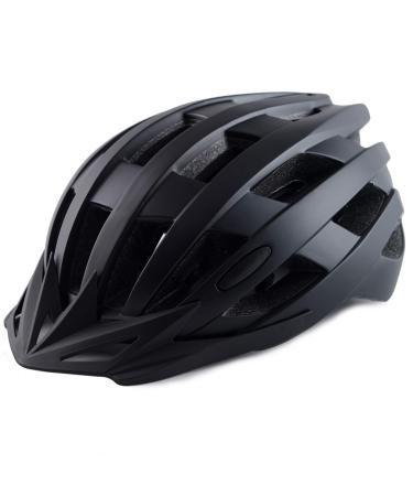 Adult Bike Helmets, Adjustable Mens Womens Bicycle Helmet, Lightweight Road Mountain Cycling Safety Sports Helmets with Detachable Visor Black L:58-62cm/22.8''-24.4''