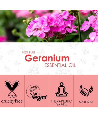 SALKING Geranium Essential Oil 120ml - 100% Pure Natural Therapeutic Grade Aromatherapy Oil for Skin Care, Relaxation, and Sleep - Fragrance Oil for Diffuser and Humidifier - Great Gift for Women - Buy Online on GoSupps.com