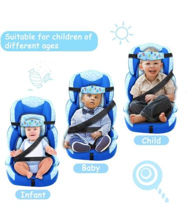 2 Pcs Baby Car Seat Neck Relief & Head Support Strap - Blue | Toddler Headrest for Stroller & Car Seat - Buy Online on GoSupps.com