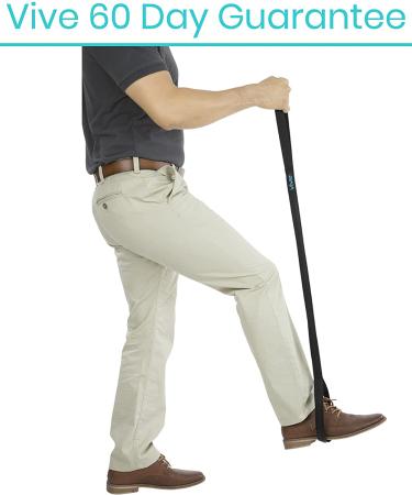 Vive Leg Lifter Strap (44 Inch) - Rigid Foot Loop Hand Grip for Mobility Aid - Ideal for Adult Seniors, Disabilities, and Hip Replacement - Wheelchair Accessory - Buy Online on GoSupps.com