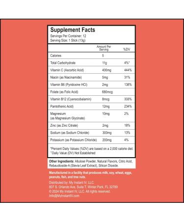 Electrolytes Powder - 3X Electrolytes, Zero Sugar with Vitamin C, B3, B6, Electrolytes Powder Packets for Hydration, Recovery & Immunity, Vegan & Gluten Free | Peach - 12 Packets - Buy Online on GoSupps.com