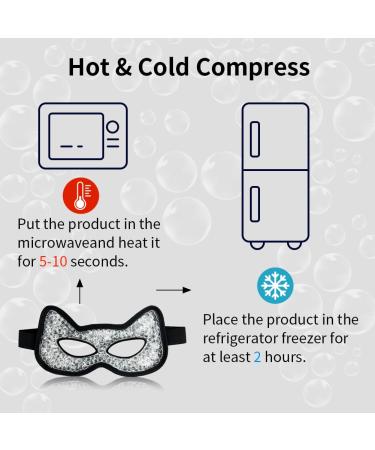 Cooling Eye Mask - Gel Hot Cold Therapy for Puffy Eyes Dry Eyes Headaches Migraines & Dark Circles (2 Pack - Blue & Black - Buy Online on GoSupps.com