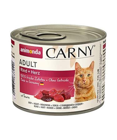 animonda Carny Adult cat food wet food for adult cats beef + heart 6 x 200 g beef + heart 1 piece (pack of 6)