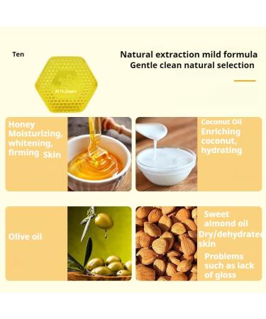 Handmade Honey Soap Bars - All-Natural Cleansing & Moisturizing for All Skin Types - 100G - Buy Online on GoSupps.com