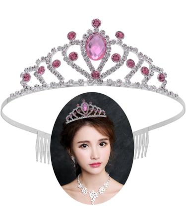 Kids Girls Pink Crystal Tiara Crown Headband | Princess Birthday Party Hair Accessories - Buy Online on GoSupps.com