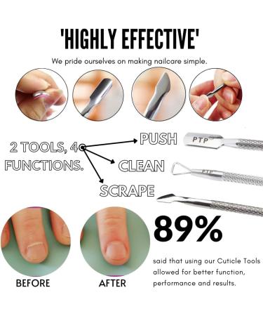 PTP 3 in 1 Cuticle Remover Set - Nipper, Pusher, Scraper | Trimmer Tools - Buy Online on GoSupps.com