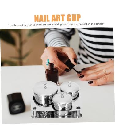 Healeved 1 Set Acrylic Containers Nail Holder Nail Tips Container Nail Art Dish Acrylic Nail Tips Cup Guasha Wood Tool for Body Guasha Tool Nail Polish Stand Metal Stainless Steel - Buy Online on GoSupps.com