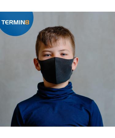 Buy Termin8 Face Cover for Children - Unisex Black Mask 1 Piece | International Shipping Available - Buy Online on GoSupps.com