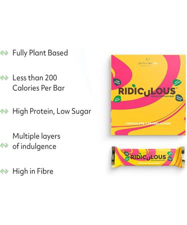 Protein Works Ridiculous Vegan Protein Bar | Award-Winning | High Protein Chocolate Caramelicious Bar | 100% Plant-Based & Palm Oil Free | 1 Count - Buy Online on GoSupps.com