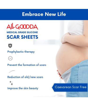 GOOODA Silicone Scar Sheets Strips Tape 4x7.5 - 5 Sheets | Scar Removal & Reduction for Surgical Treatment, Keloids, Burns, Tummy Tuck, Acne, C-Section, Stretch Marks | Silicone Cream - Buy Online on GoSupps.com