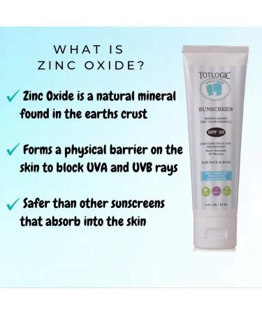 TotLogic Natural Mineral Sunscreen for Kids SPF 30 3 oz | Biodegradable & Reef Safe Zinc Oxide | Organic Sunblock for the Whole Family | Hypoallergenic & Water Resistant - Buy Online on GoSupps.com