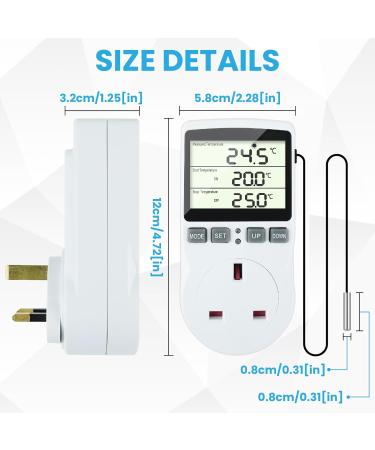 Doright Digital Temperature Controller LCD Screen Thermostat UK Plug - Ideal for Greenhouse, Farm, Terrarium, Reptile - 250V/13A - Buy Online on GoSupps.com