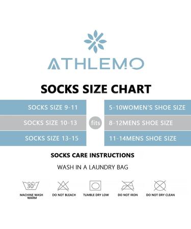 Athlemo Diabetic Ankle Socks 9-11 - 4 Pairs Bamboo Non-Binding Wide Thin Seamless Toe Black - Buy Online on GoSupps.com