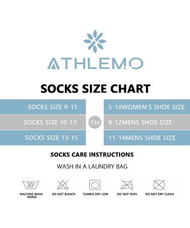 Athlemo Men's Diabetic Circulation Bamboo Crew Socks - Black (6 pairs) | Moisture Wicking, Cushioned, Non-Binding | Size 9-11 - Buy Online on GoSupps.com