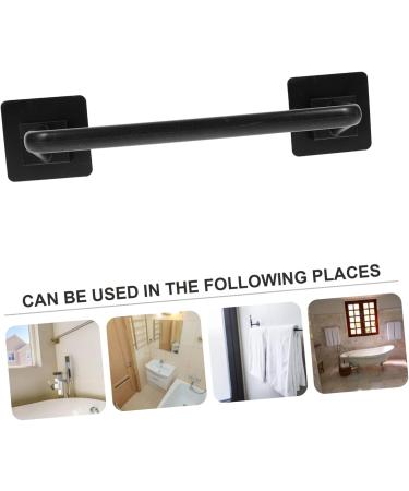 Alipis 2pcs Storage Rack Stainless Steel Wall Shelf Wall Mount Tower Holder Wall-Mounted Towel Bar Rag Rack Blackx2pcs 30.5X7X7CMx2pcs - Buy Online on GoSupps.com