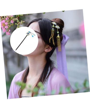 minkissy 1pc Updo Hairpin Hair Stick Pin Hair Chopsticks Retro Hairpin Bun Hair Clip Curly Hair Stick Chinese Hair Sticks Vintage Hairpin Jade Hair Stick The Flowers Wooden Stone Flower - Buy Online on GoSupps.com