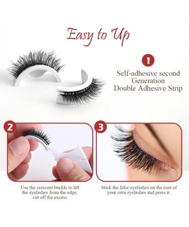 2 Pairs Self-Adhesive Eyelashes & 10PCS Replacement Glue Strips - Reusable Waterproof Natural Look | International Shipping Available - Buy Online on GoSupps.com