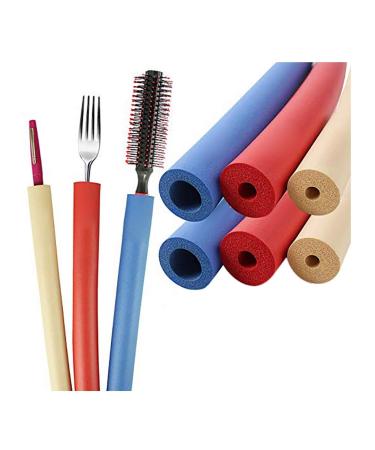 Adaptive Utensils for Elderly/Arthritis/Weak Grips & Disabled - Eating and Drinking Utensils - Foam Tubing for Utensil Handles 6pcs Grip Aid Tools Extended Handle Slip Resistant Tube