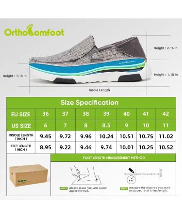 OrthoComfoot Women's Slip On Shoes with Arch Support - Black/Grey, Size 8.5 W2 | Orthopedic Slippers for Plantar Fasciitis Pain Relief - Buy Online on GoSupps.com