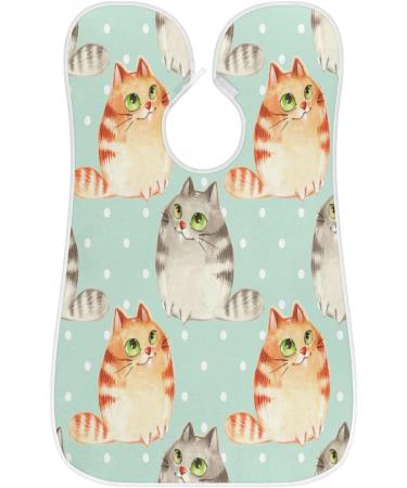 Beard Bib Apron for Men - Waterproof Hair Catcher & Grooming Cloth with Cat Polka Dots | International Shipping - Buy Online on GoSupps.com