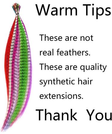 Feather Hair Extension Fake Hair Colored Strands of Hair Extension False Rainbow Overhead Fake Coloring feather for Hair crochet hair extension set (Color : 4) - Buy Online on GoSupps.com
