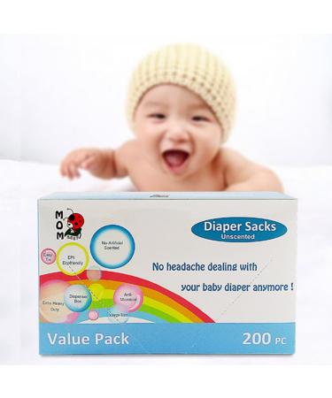 600 Disposable Diaper Bags with Easy Tie | On-The-Go Baby Diaper Trash Bags | 200 Count, Pack of 3 - Buy Online on GoSupps.com