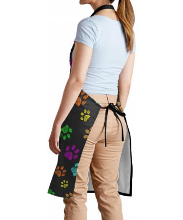 Sweetshow Cute Dog Apron with 2 Pockets and Adjustable Neck Waterproof Kitchen Cooking Dog Grooming Aprons for Women Men Dog Paw 2 - Buy Online on GoSupps.com