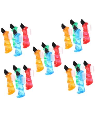 JECOMPRIS 20 STK toothbrush teeth brushing stops false teeth portable brush household microburste holder partial dignity mini brush mini brushes prosthesis brush women plastic 1 piece (1 Pack) Different colors x 5 pieces