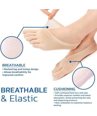 2023 Ergoic Anti-Bunions Health Socks - 5 Pairs - Toe Alignment for Bunions - Apricot - Buy Online on GoSupps.com