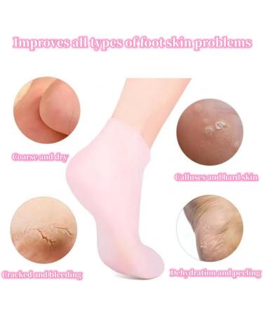 Buy Silicone Socks for Moisturized Feet | 2 Pairs Pink Rose & Skin Color for Dry Cracked Skin - Buy Online on GoSupps.com