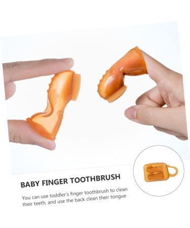 Minkissy Toothbrush Set for Newborns - Nano-Silver Finger Brush & Milk Stain Cleaner | Toddler Teething Massage Device - Buy Online on GoSupps.com