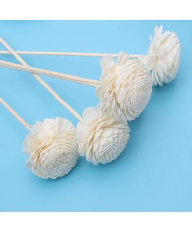 Heallily 5-Piece Rattan Aroma Diffuser Sticks Set | Flower Head Reed Sticks for Living Room Bedroom Office & Spa | Wood Aroma Diffusor Sticks - Buy Online on GoSupps.com
