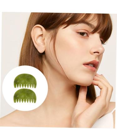 Anneomas 2-Piece Jade Massage Comb Set - Scalp & Body Massage Tool for Skin Care - Buy Online on GoSupps.com