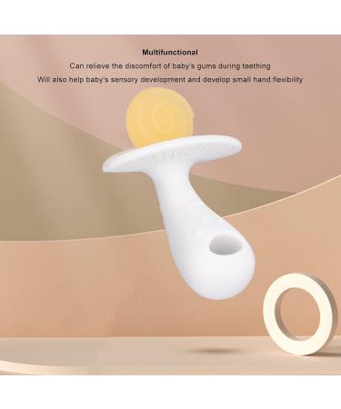 Baby Teether Stick for Newborns | Textured Handle | Large Candy Shape | Boilable | Sensory Development Toy | 6-12 Months (Yellow White) - Buy Online on GoSupps.com