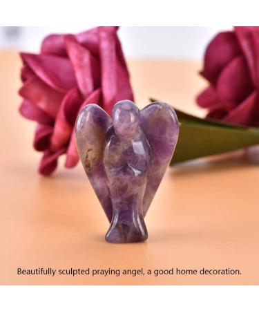 Angel Decorations Beautiful Elegant Angel Clear Crystal Healing Statue Carved Quartz Peace Angel(Amethyst) - Buy Online on GoSupps.com