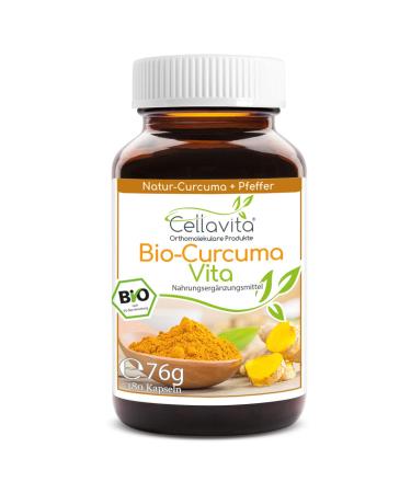 CELLAVITA Curcuma Vita | Turmeric powder & black pepper | Organic turmeric | Yellow ginger/saffron root (100g)