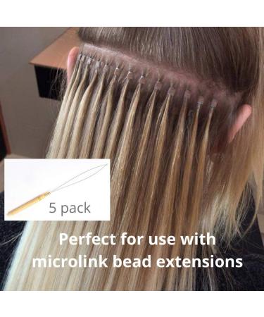 Set of 5 Wooden Loop Needle Threaders for Hair & Feather Extensions - Hair Extension Tool for Microlink Beads and Feathers - Buy Online on GoSupps.com
