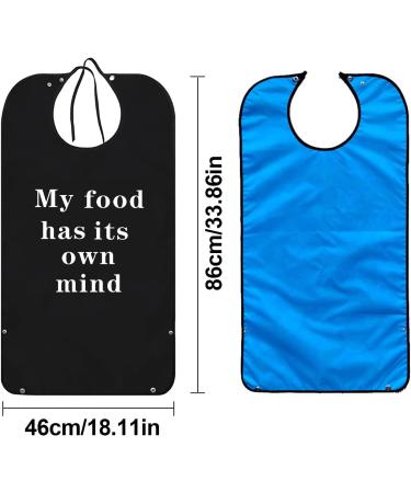 Waterproof Adult Bib with Food Collector - Reusable Dining Clothing Protector for Elderly & Disabled - Black Print Design - Ideal for Daily Meals & Holiday Dinners - Buy Online on GoSupps.com