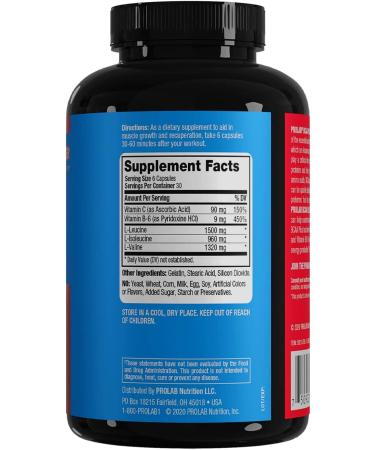 PROLAB BCAA PLUS - Branched Chain Amino Acids Capsules (180 Count) | International Shipping Available - Buy Online on GoSupps.com