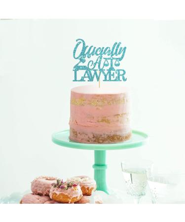 WeBenison Glitter Officially a Lawyer Cake Topper/Congrats Lawyer Cake Decorations/Law School Graduation Party Decorations Blue - Buy Online on GoSupps.com