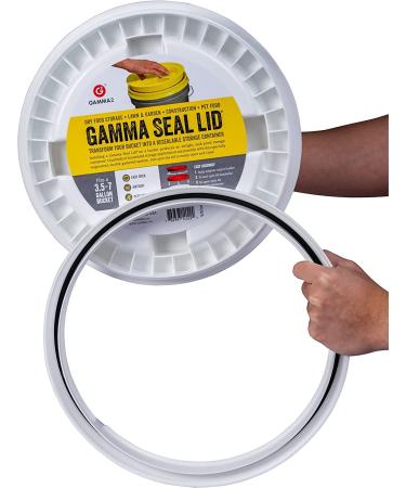 Gamma Seal Lid - Pet Food Storage Container Lids - Fits 3.5-7 Gallon Buckets White | GAMMA2 - Buy Online on GoSupps.com