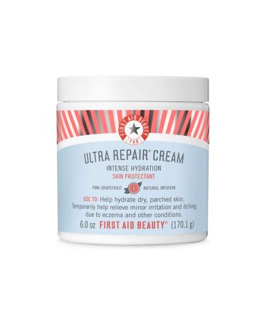 First Aid Beauty Ultra Repair Cream Intense Hydration Moisturizer for Face and Body Pink Grapefruit, 6 oz.
