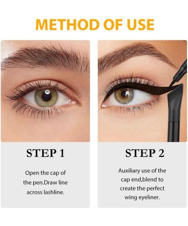  HULUBO 2-piece Eyeliner Pencil Waterproof Liquid Eyeliner Professional Long-Lasting Liquid Eye Makeup Pencil for Women (02#) - Buy Online on GoSupps.com