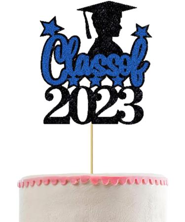 Fulenyi Decorations for Graduation Cakes Congratulations Graduation Supplies Cake Decorations High School Graduation College Graduation Decorations Black Blue - Buy Online on GoSupps.com