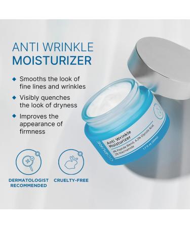 goPure Glyco-Peptide Anti-Wrinkle Face Cream - Hydrating Hyaluronic Acid Moisturizer with Glycolic Acid Peptides & Vitamin E - Anti-Aging Facial Cream 1.7 fl oz - Buy Online on GoSupps.com