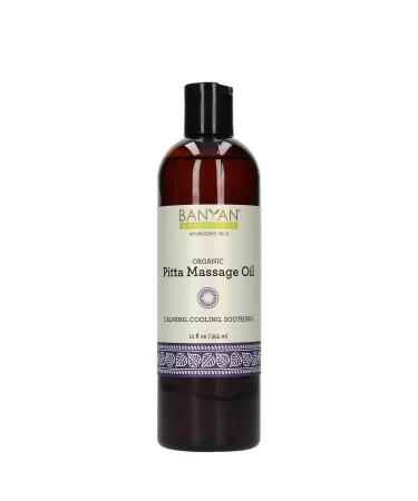 Banyan Botanicals Pitta Massage Oil  Organic Self Massage Abhyanga Oil with Brahmi Guduchi & Manjishta  Soothing, Cooling Massage Oil for Relaxation & Calm  12oz  Non GMO Sustainably Sourced Vegan 12 Fl Oz (Pack of 1)