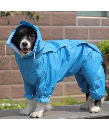 Tfeng Dog Raincoat with Removable Hoodie - Waterproof Dog Jacket for Outdoor Use - 10 Sizes Available (Blue 60cm Back Length) - Buy Online on GoSupps.com