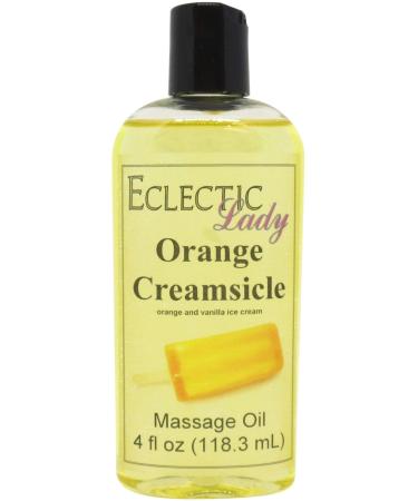 Orange Creamsicle Massage Oil 4 oz With Sweet Almond Oil and Jojoba Oil Preservative Free Perfect for Aromatherapy and Relaxation 4 Ounce
