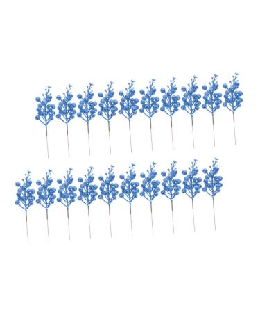 SilteD 20pcs Fake Berry Stem cutting branch Tree Branches For Decoration christmas tree decorations berry branch decorate artificial berry Foam wreath christmas DIY berries Blue 19X5X5CM
