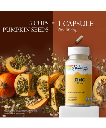 Solaray Zinc 50 mg - 100 Vegan Capsules for Immune Support - Buy Online on GoSupps.com